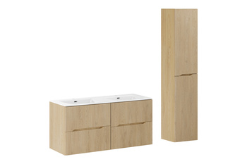 Zestaw mebli łazienkowych Nordic Cremona 120cm z umywalką meblową SKY i szafką wysoką – SET-NC 120CM UM SKY HC