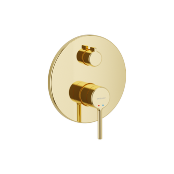 PI bateria prysznicowo-wannowa podtynkowa 2 funkcyjna, złoty połysk