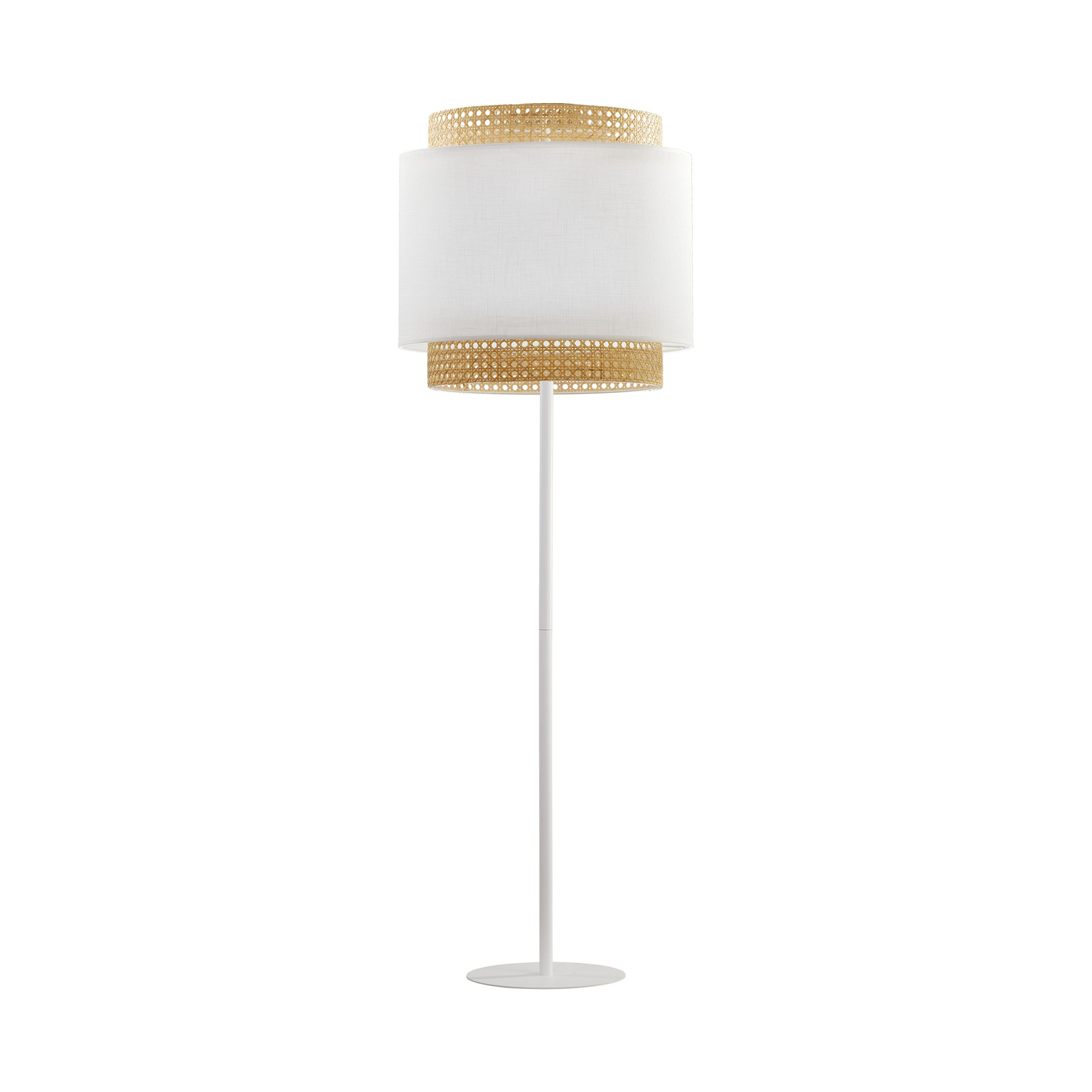 Biaa lampa podogowa stojca rattanowa E27 BOHO WHITE 5566