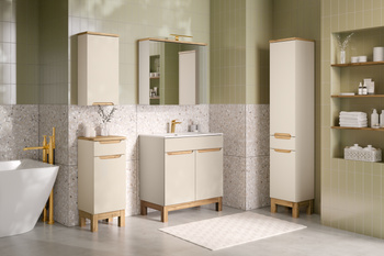 Zestaw meblowy 80cm z umywalką meblową SKY i szafką wysoką set-bac 80cm sky hc lc