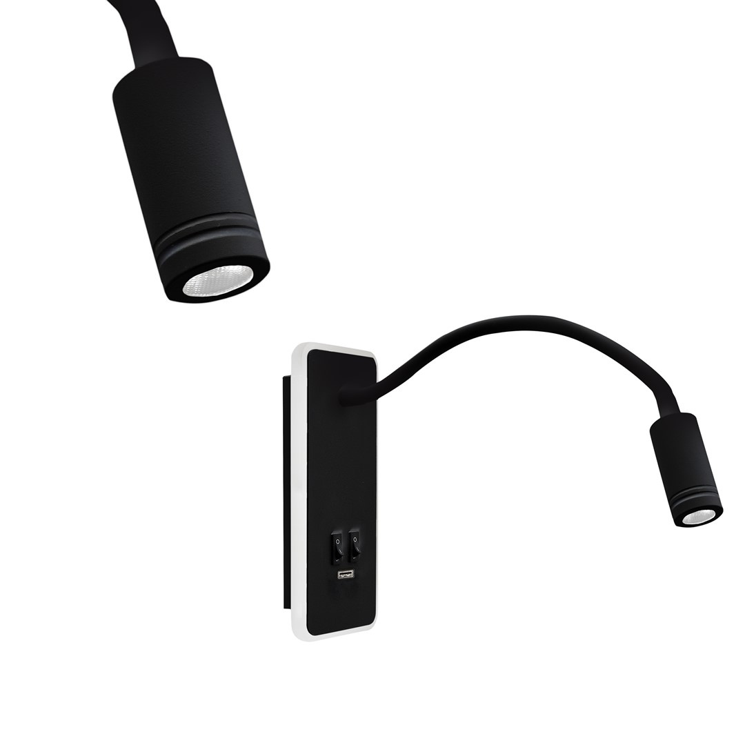 Lampka nocna BASE 8W+2W BLACK