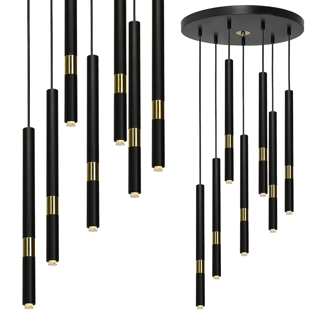Lampa wiszca MONZA BLACK/GOLD 7xG9 8W