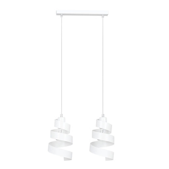 Kręcona podwójna lampa wisząca design biały 60W 40cm 351/2 SAGA 2