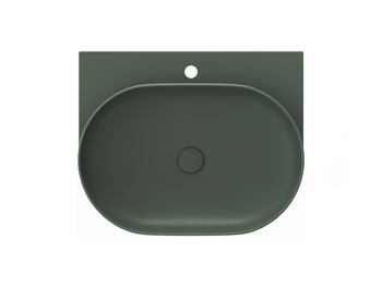 Umywalka ceramiczna Ravak cienkościenna Yard 60 cm z otworem Grey Green XJX08260000