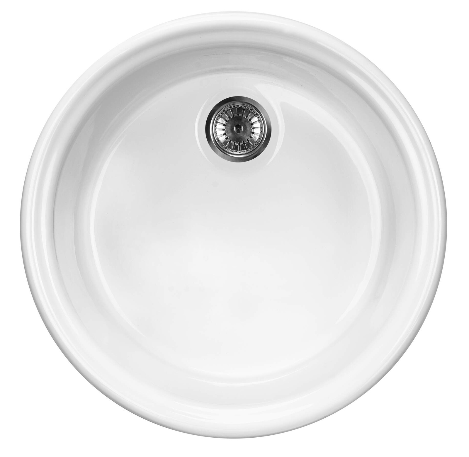 Nowoczesny okrągły zlew ceramiczny 44,5cm biały LUSITANO ZCL_680N