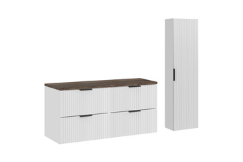 Zestaw mebli łazienkowych Adel White 120cm z blatem i Szafką wysoką – set-adw b vintage 120cm hc