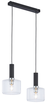 VANES nowoczesny zwis 2-punktowy chromowany klosz przezroczysty 1856