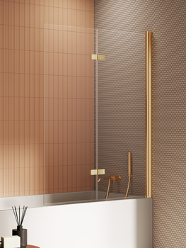 Parawan nawannowy 100x140 Złoty 6 mm – NEW SOLEO GOLD BRUSHED P-0174 z powłoką Active Shield 2.0 | Szczotkowanie