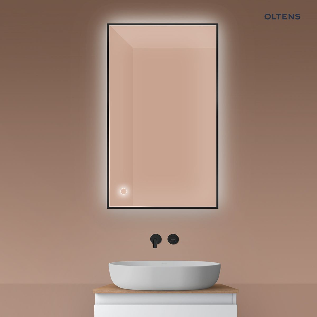 Oltens Nordlis lustro 60x100 cm prostok�tne z o�wietleniem LED i systemem Klarglas 64111300