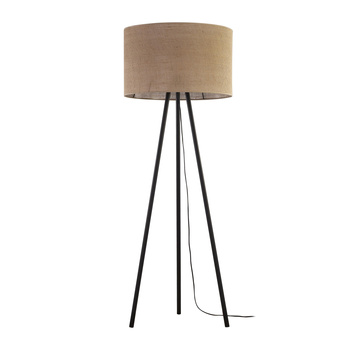 Trójnogowa lampa podłogowa stojąca czarno-brązowa JUTA 5569
