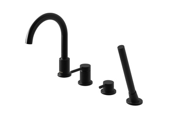 Bateria wannowa 4-otworowa z obrotową wylewką Axel Black QB244AB