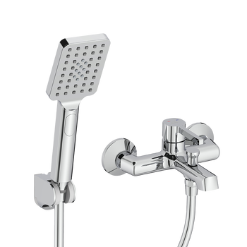 Alita - bateria wannowa ścienna z zestawem natryskowym