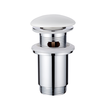 KOREK CLICK-CLACK, CERAMICZNY, UNIWERSALNY, DUŻY GRZYBEK BIAŁY POŁYSK