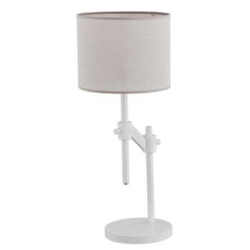 Lampka nocna stołowa  Mag z abażurem biała 1xE27