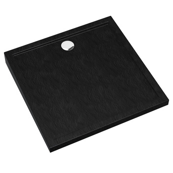 Brodzik akrylowy Sharper Black Stone 80x80x4,5 cm, kwadratowy 3S.S2K-8080/C/ST