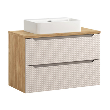 Zestaw mebli łazienkowych Luxor Beige 90cm z blatem i umywalką nablatową Trust – set-lxb b 90cm s un trust wh