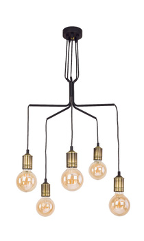 BORNEO nowoczesny zwis czarny 5-płomienny patynowany1706