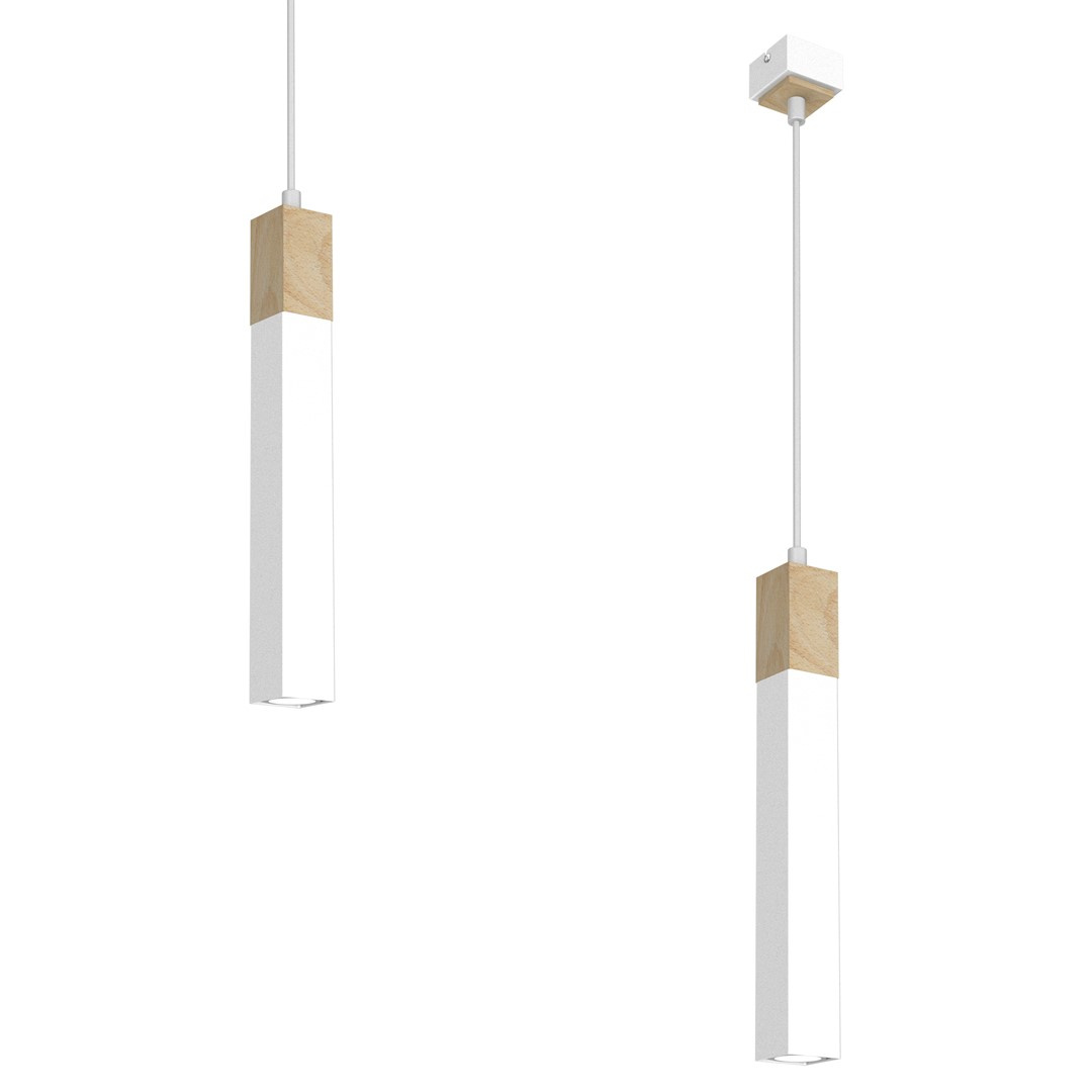 Lampa wiszca SOLO SAWN WHITE / PATINATED WOOD 1x mini GU10