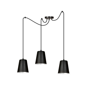 Elegancka lampa wisząca potrójna 60W czarny/biały 454/3 LINK 3