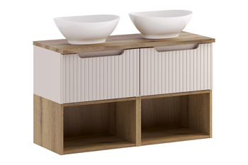 Zestaw meblowy 100cm z blatem i 2 umywalkami nablatowymi Lola set-noc b oak 100cm 1s un lola lr