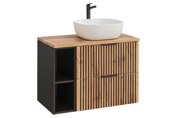 Zestaw mebli łazienkowych Xilo 80cm z umywalką nablatową – SET-XIL B 80CM UN.6252 81-01 BLACK