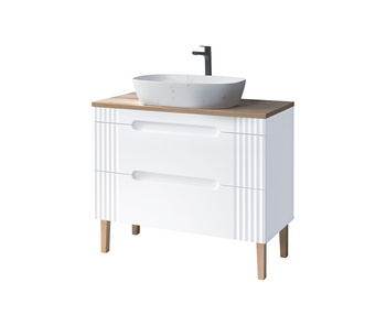 Zestaw mebli łazienkowych Fiji White 100cm z umywalką nablatową – SET-FW B 100CM UN.MEGI-M13