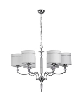 HILTON klasyczny żyrandol chromowany 6-ramienny abażur 1426