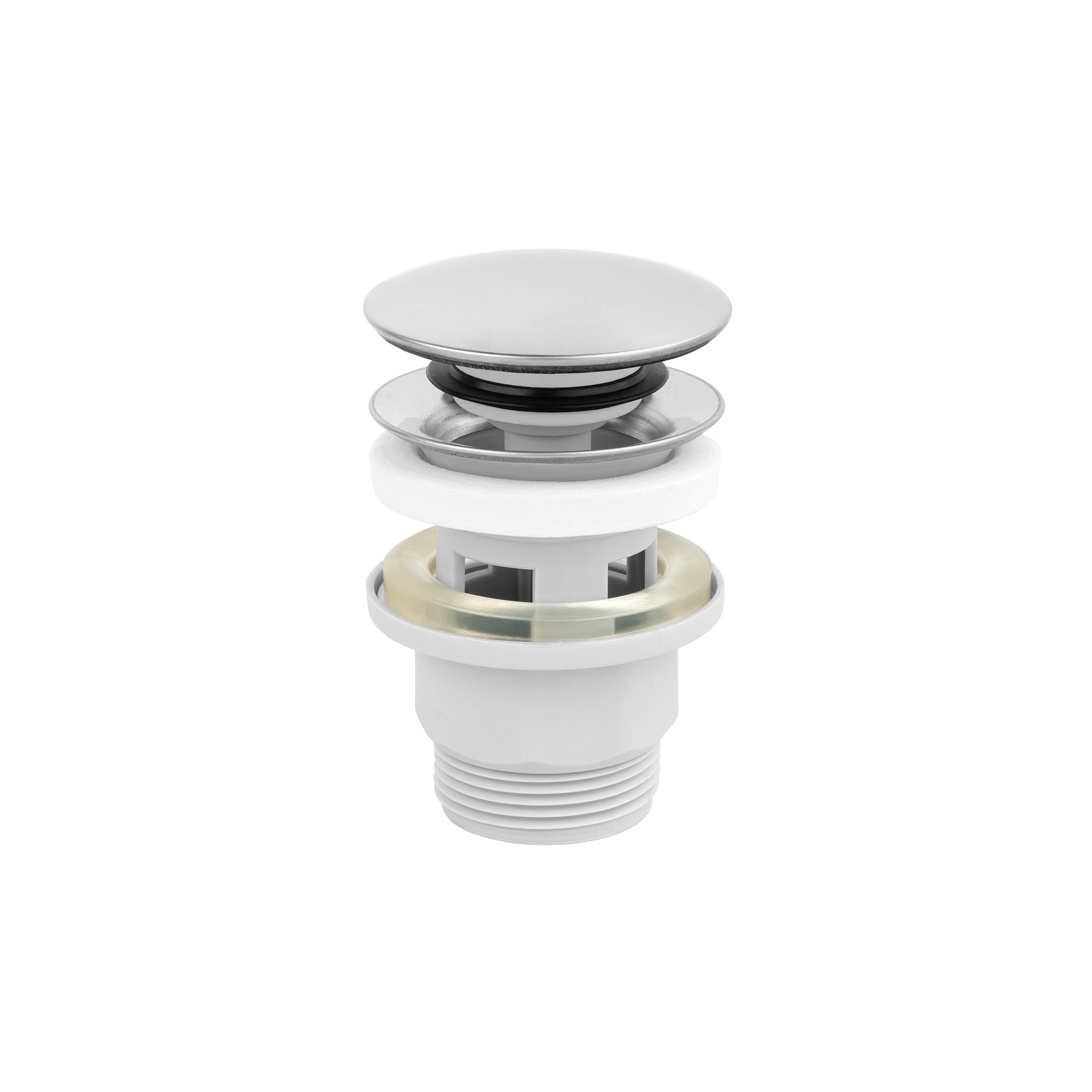 KOREK CLICK-CLACK, ABS, Z PRZELEWEM, DU�Y GRZYBEK CHROM