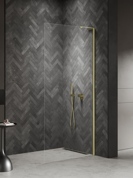 Walk-in 110x200 Złoty 8 mm – NESTA LIGHT GOLD K-1734-WL z powłoką Active Shield 2.0 | Połysk