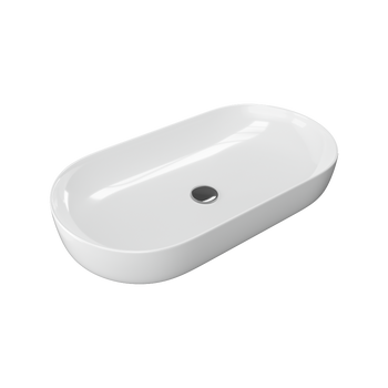 Jima umywalka nablatowa 82x41 cm owalna, biały połysk