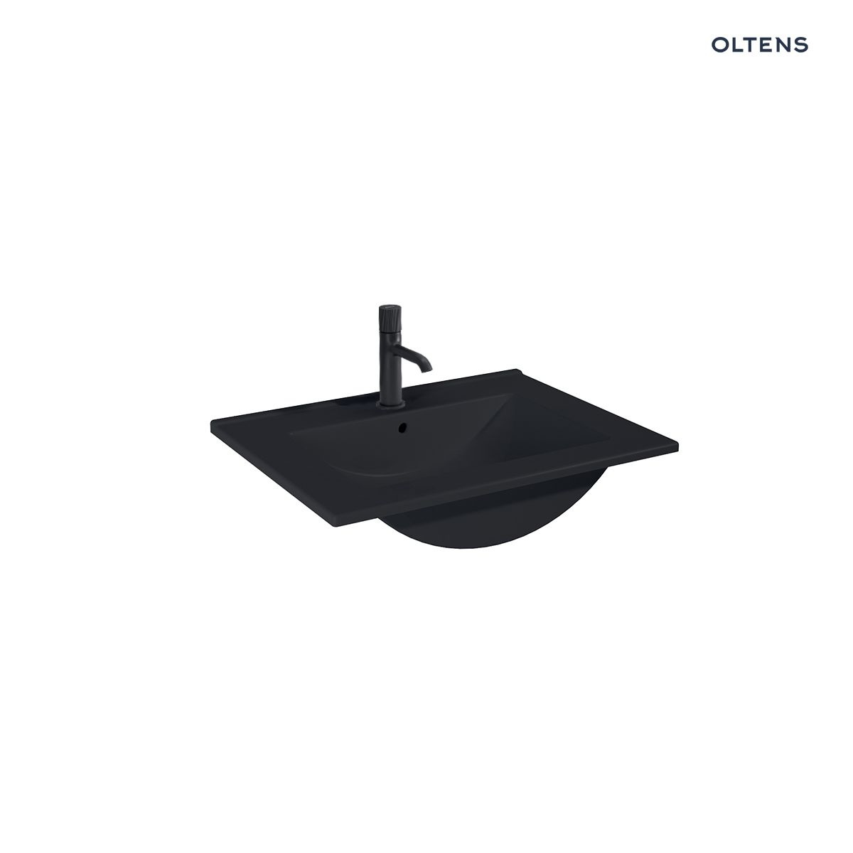 Oltens Vernal umywalka 60x46 cm meblowa prostokątna czarny mat 41205300