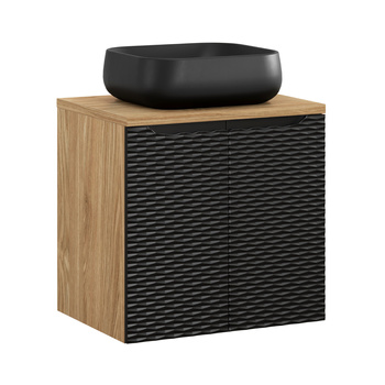 Zestaw mebli łazienkowych Ocean Black 60cm z blatem i umywalką nablatową Nika – set-ocbl b 60cm d nika bl