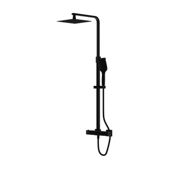 Natynkowy zestaw prysznicowy termostatyczny z deszczownicą Cetus Matt Black