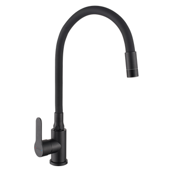 BATERIA ZLEWOZMYWAKOWA KSANTI INOX Z RUCHOMĄ 2F WYLEWKĄ CZARNA