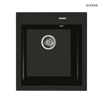Oltens Gravan zlewozmywak granitowy 1-komorowy 47x51,5 cm czarny mat 72001300