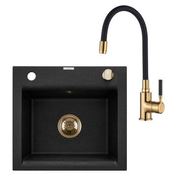 ZLEWOZ GRANIT 1K TESALIA W ZES ZE ZŁOTĄ BZ GLAMOUR SYF ZŁOTY