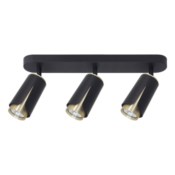 Flower Czarny Złoty Spot 3xGU10