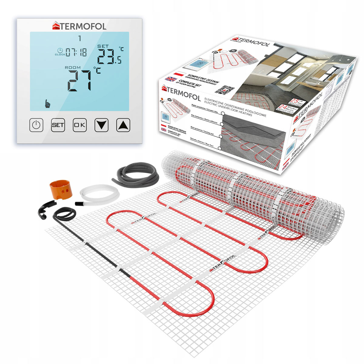 Zestaw mata grzewcza z termoregulatorem H1-150W 50cm 0,5m2 TF-HM-150.05.H1 /zestaw/