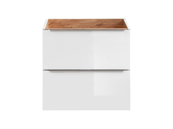 Szafka pod umywalkę Comad Biały Połysk, Dąb Złoty Craft 60 cm – CAPRI WHITE 820B FSC