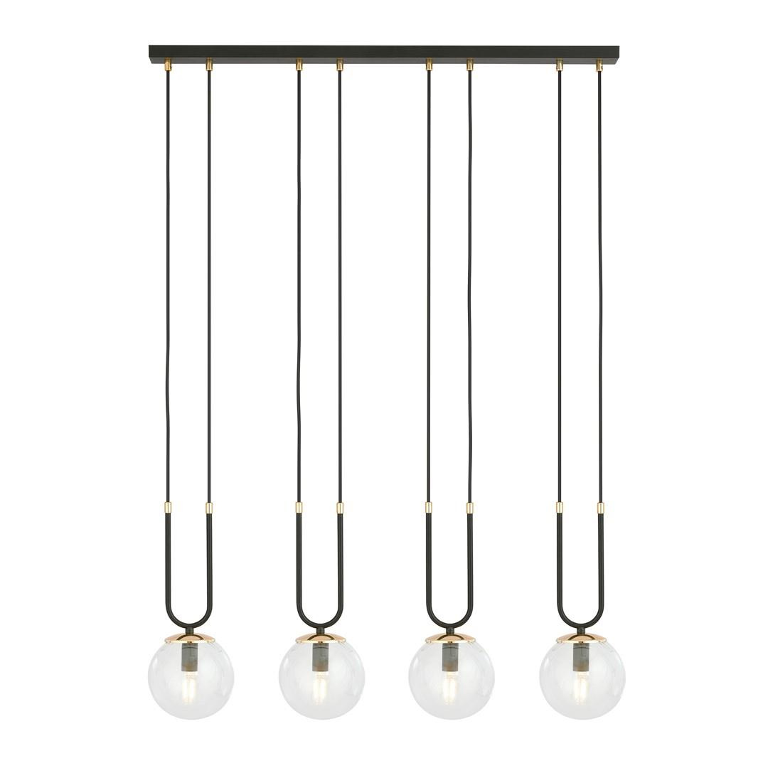 Elegancka lampa wiszca czarna/zota 4-punktowa GLAM 1114/4