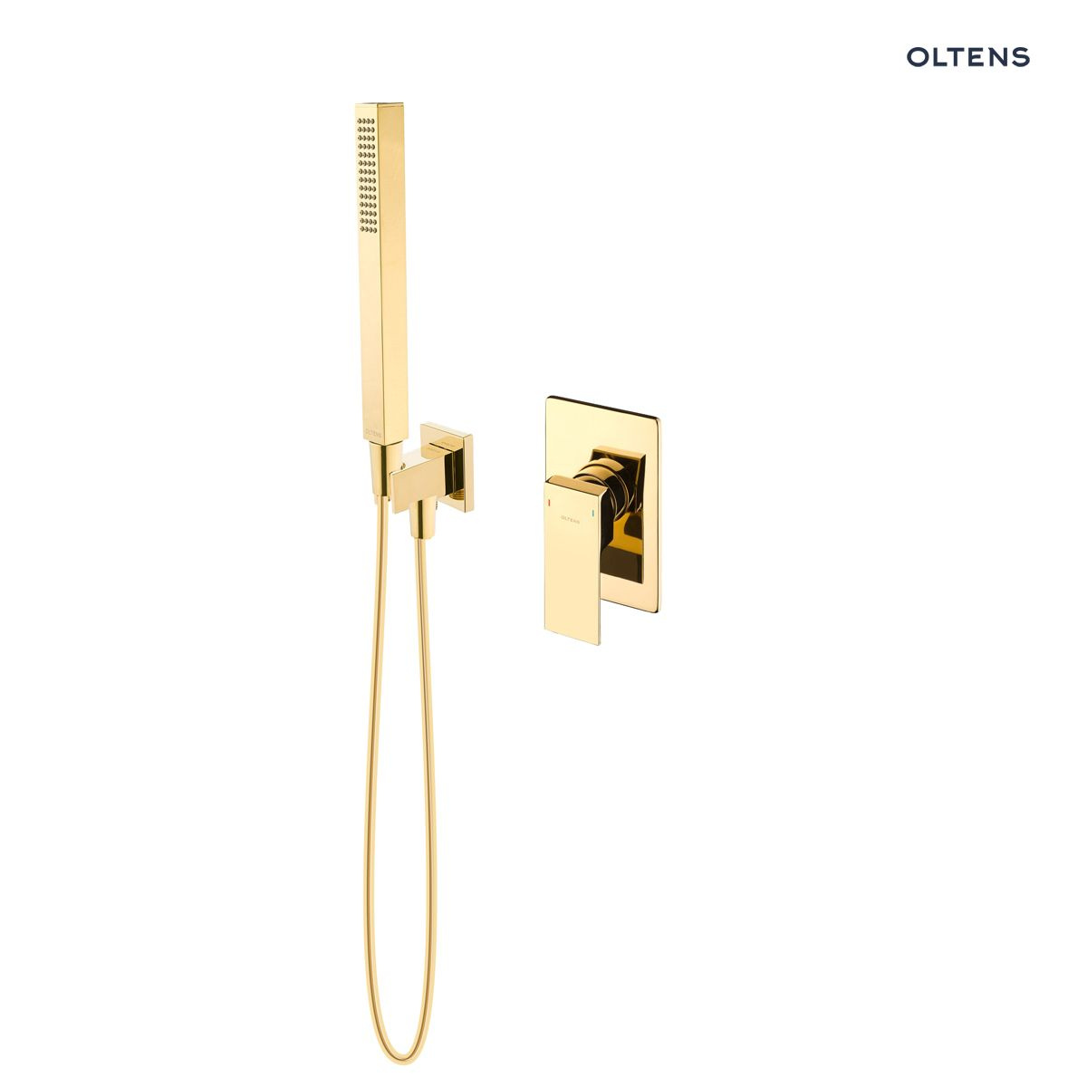 Zestaw Oltens Gota bateria prysznicowa podtynkowa z zestawem prysznicowym Sog Hvita (S) złoty połysk 36606800