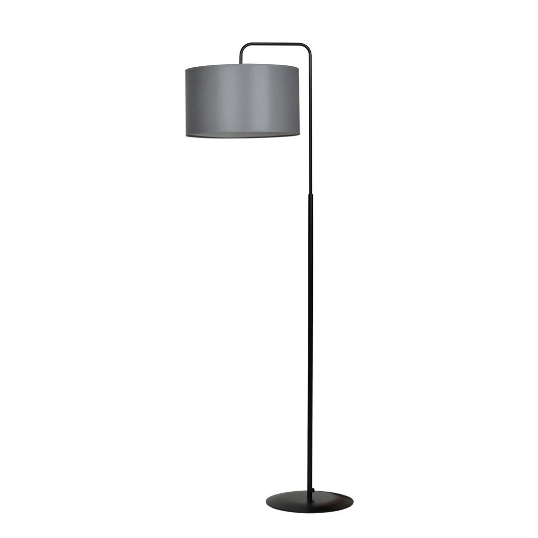 Wysoka czarna lampa podogowa szary abaur 60W 570/3 TRAPO LP1