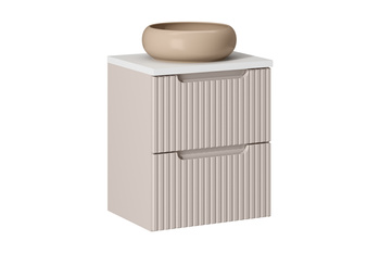 Zestaw mebli łazienkowych Nova Cashmere 50cm z blatem i umywalką nablatową Wiki – set-noc b white 50cm s un wiki c