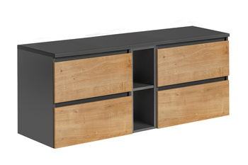 Zestaw mebli łazienkowych Monako Grey Oak 140cm z blatem – set-mog b 140cm r
