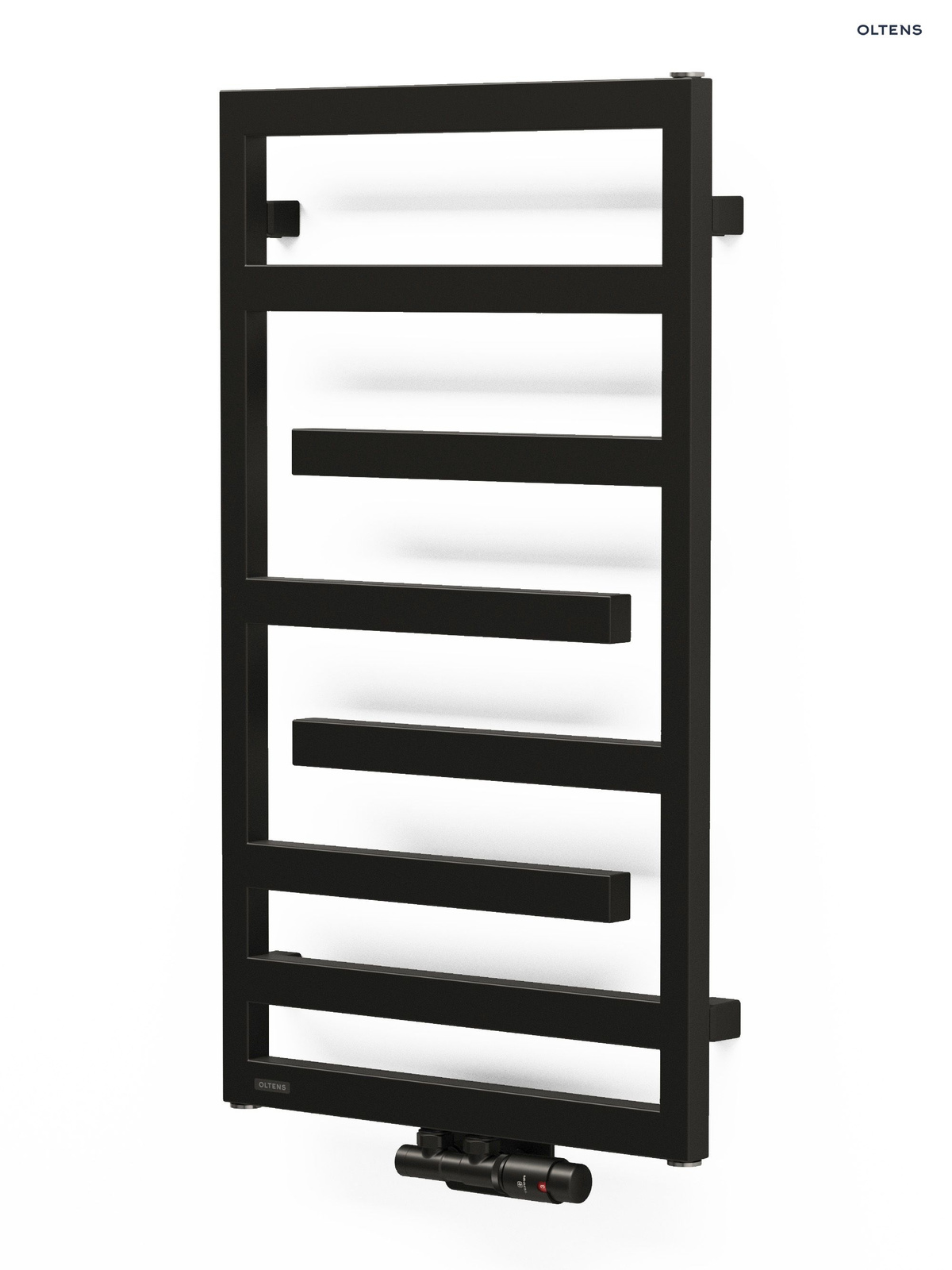 Oltens Flamma grzejnik łazienkowy 88x50 czarny mat 55014300