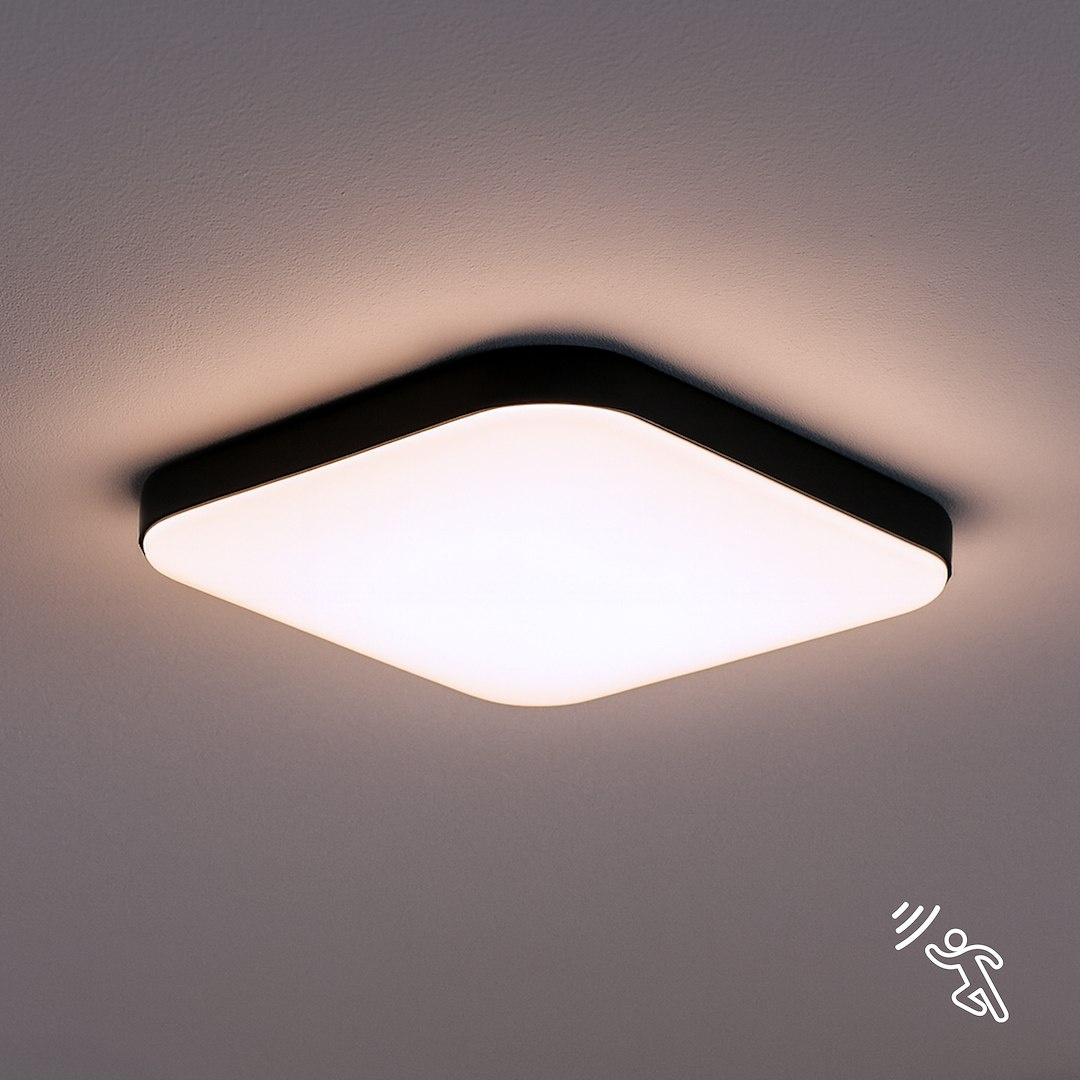 PLAFON NEMO BLACK 16W PIR