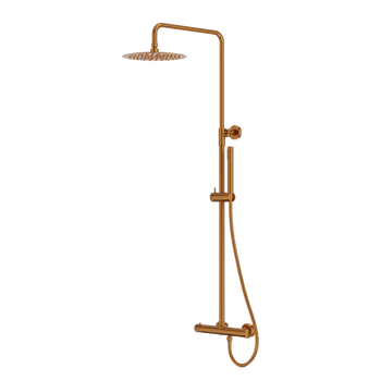 Natynkowy zestaw prysznicowy z deszczownicą Orion Brushed Copper