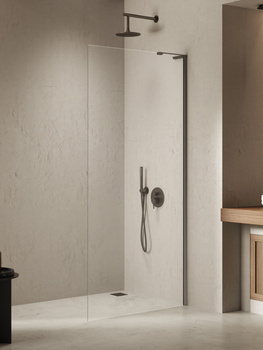 Walk-in 80x200 Gunmetal 8 mm – NESTA GUNMETAL BRUSHED K-1755-WL z powłoką Active Shield 2.0 | Szczotkowanie