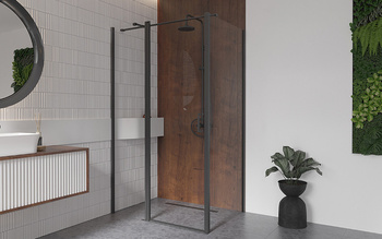 Besco Kabina prysznicowa  120x80 Eco C Black 120x80 cm (ECB120-PB80)