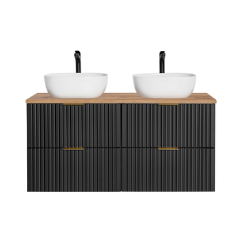 Zestaw mebli łazienkowych Adel Black 120cm z umywalkami nablatowymi – SET - ADB B 120CM WOTAN UN 6252